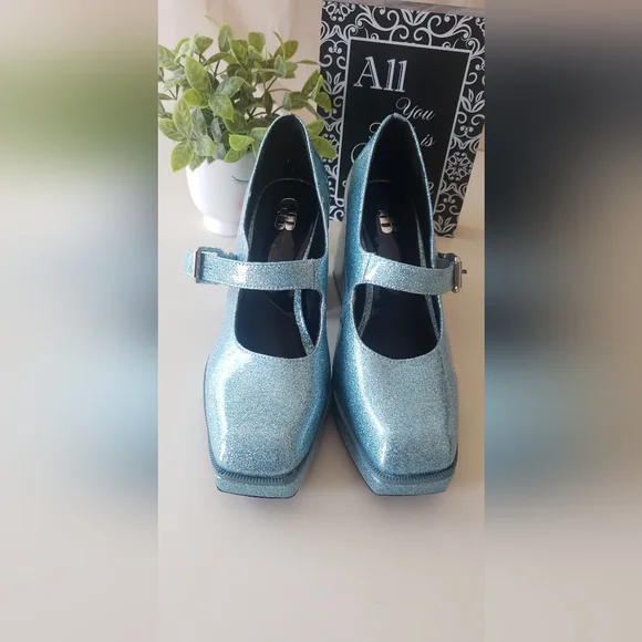 GB2-Night Glitter Mary Jane Platform Pumps - Picture 1 of 3